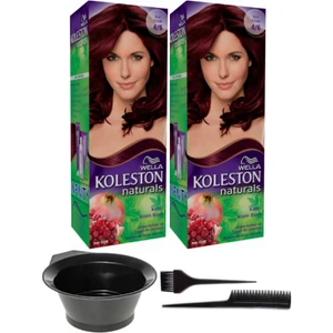 2’li Koleston Naturals 4/6 Kızıl Viyole Kalıcı Krem Saç Boyası ve Saç Boyama Seti
