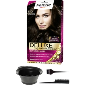 Palette Deluxe 3-0 Koyu Kahve Saç Boyası ve Saç Boyama Seti