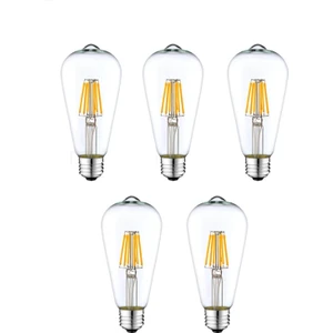 ST64 LED Rustik Ampul 6500K Beyaz 4 W 5'li
