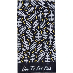 Plaj Havlusu Fish Siyah 80 x 150 cm