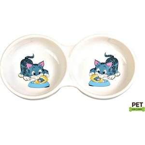 Porselen Kedi Mama ve Su Kabı 2x0,15lt
