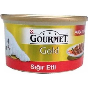 Gourmet Gold Sığır Etli Parça Etli Soslu 85 gr 12 Adet Kedi Konservesi