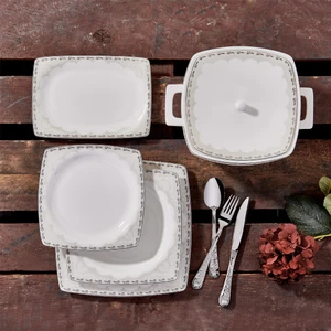 Bone 60 Parça Kare Yemek Takımı