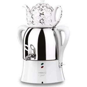 Çaykolik Beyaz Porselen Demlik Dekorlu