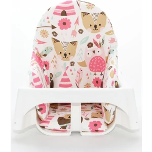 Dear Deer Love Pembe Hayvan Desenli Mama Sandalyesi Minderi