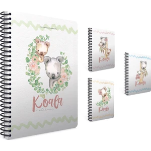 Koala Spiralli Karton Kapak 80 YP A4 Defter Kareli (4 Adet)