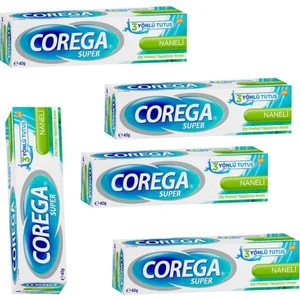 Süper Diş Protezi Yapıştırıcı Naneli Krem 40 gr 5 Adet