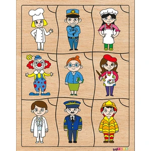 Bil Bakalım Kime Ait Meslekler Ahşap Puzzle CS-7039