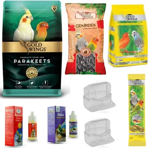 Gold Wings Paraket Sultan Cennet Papağanı Yem Besin Seti 8 Parça