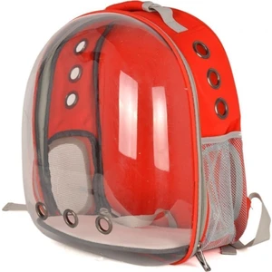 Bacco Milano Kedi ve Küçük Irk Köpekler Için Astronot Sırt Taşıma Çantası 45 x 33 x 22 cm Kırmızı