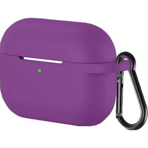 Apple AirPods Pro Silikon Kılıf Mor + Taşıma Demiri