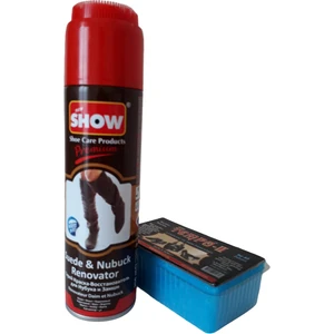 Süet Nubuk Sprey 250 ml Kahverengi Ve Temizleme Süngeri