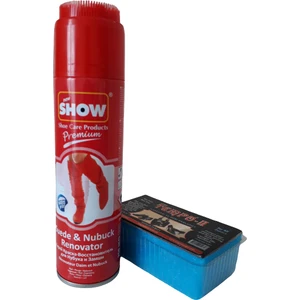 Süet Nubuk Sprey 250 ml Kırmızı Ve Temizleme Süngeri