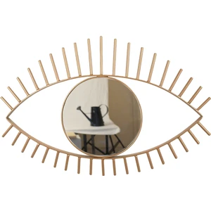 Desen Dekorasyon Metal Çerçeveli Altın Oval Göz Ayna 36x62 cm Paslanmaz Özellikli Dekoratif Tasarım