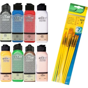 Akrilik Boya 140 ml 8'li + Fanart Fırça 7'li