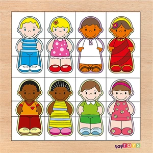 Eşleştir Karıştır Dünya Çocukları Ahşap Puzzle CS-7030