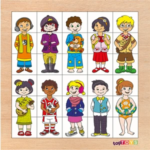 Eşleştir Karıştır Çocuklar Ahşap Puzzle CS-7029