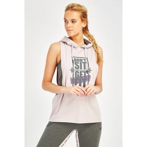 Regular Kadın Kapşonlu  Kolsuz Lila Atlet 17503