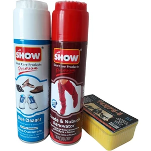 3'lü Show Süet Nubuk Sprey 250 ml Bordo Set