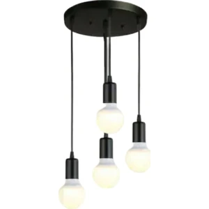 Retro Metal 4 Lü Siyah Dekoratif Sarkıt Avize