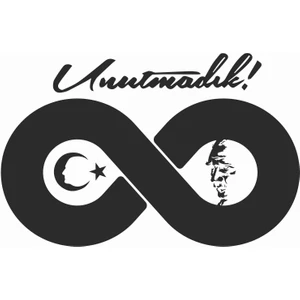 Sticker Atölyesi Atatürk Sticker - 11011 Siyah 10 x 7 cm