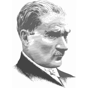 Sticker Atölyesi Atatürk Şeffaf Sticker - 11007 Beyaz Şeffaf 10 x 13.5 cm
