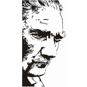 Sticker Atölyesi Atatürk Şeffaf Sticker - 11013 Beyaz Şeffaf 6 x 11 cm