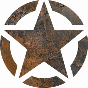 Sticker Atölyesi Eskitme Metal Yıldız Sticker - 20516-10 Gri 8 x 8 cm