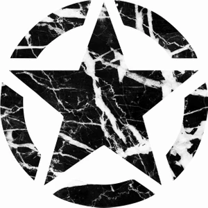 Sticker Atölyesi Mermer Yıldız Sticker - 20516-14 Siyah 8 x 8 cm