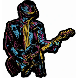 Sticker Atölyesi Müzik - Gitar - Rock - Blues Sticker - 19081 Renkli 8 x 7.5 cm