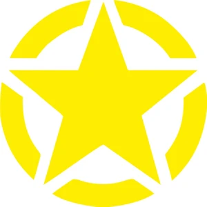 Sticker Atölyesi Sarı Askeri Yıldız - 20516-7 Sarı 12 x 12 cm