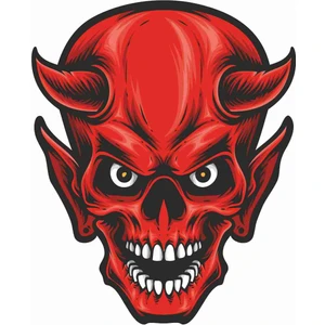 Sticker Atölyesi Şeytan Kuru Kafa Sticker - 13152 Renkli 10 x 8 cm