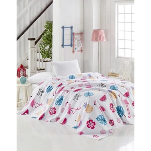 Enlora Home Doğal Pike Baskılı Çift Kişilik Kokteyl Beyaz