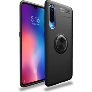 Tekno Grup Oppo A31 Kılıf Ultra Korumalı Yüzüklü Manyetik Ravel Silikon + Cam Ekran Koruyucu Siyah