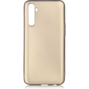 Tekno Grup Realme 6 Kılıf Mat Premium Silikon Kılıf + Cam Ekran Koruyucu Gold
