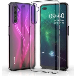 Tekno Grup Realme 6 Pro Kılıf Süper Silikon Kılıf + Tam Kaplayan 6D Nano Ekran Koruyucu Şeffaf