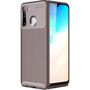 Tekno Grup Samsung Galaxy A11 Kılıf Karbon Desenli Lux Negro Silikon Kahverengi