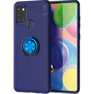 Tekno Grup Samsung Galaxy M31 Kılıf Ultra Korumalı Yüzüklü Manyetik Ravel Silikon Lacivert