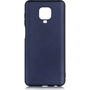 Tekno Grup Xiaomi Redmi Note 9s Kılıf Mat Premium Silikon Kılıf + Cam Ekran Koruyucu Lacivert