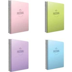 Pastoral Spiralli PP Kapak A4 60 Yaprak Kareli Okul Defteri 4'lü Set
