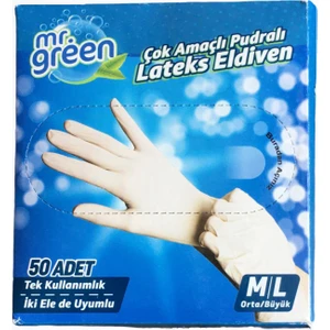 Mr. Green Eldiven M Beyaz 50'li