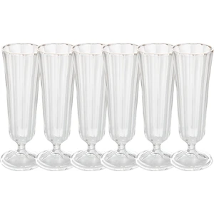 Altın Ayaklı Flüt Bardak 6'lı Set