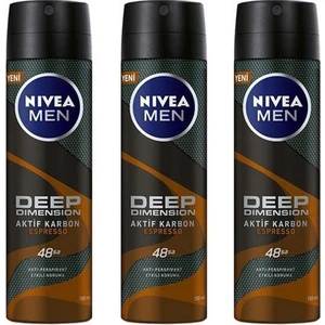 Men Deep Dimension Espresso Deodorant 150 ml x 3 Adet