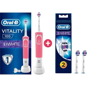 Vitality D100 3D White Şarjlı Diş Fırçası Pembe + 2 Yedek