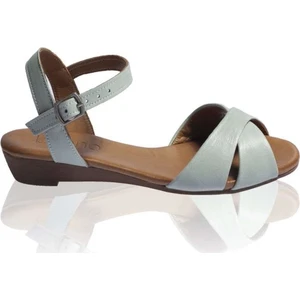 Bueno Shoes Çapraz Desenli Deri Kadın Düz Sandalet 9N3808