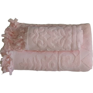 İkili Banyo Havlu Seti Açık Pembe
