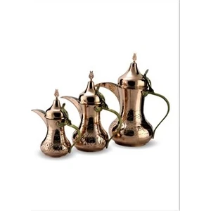 Sonay Bakırcılık Üçlü Mırra Büyük Boy Bakır Arap Çaydanlık Sütlük