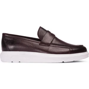 Deri Bordo Erkek Loafer