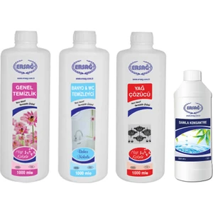 Genel Temizlik + Banyo & Wc Temizleyici + Yağ Çöz + Damla Konsantre