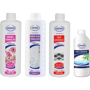Genel Temizlik + Banyo & Wc Temizleyici + Yağ Çöz + Damla Konsantre
